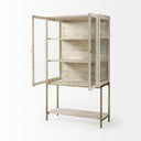 Arelius 36L x 1875W x 63H White Wood W Gold Metal Base Display Cabinet - Default Title