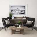 Thalia 13L x 21W Black and Beige Fabric Striped and Fringed Decorative Pillow Cover - Default Title