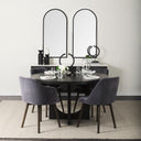 Ronald II Grey Velvet Wrap Black Wooden Base Dining Chair - Default Title
