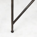 Lorlei 200L x 200W x 238H White Marble Top W Gray Iron Legs End and Side Table - Default Title