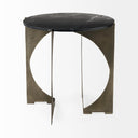 Reinhold II 21L x 21W x 21H Black Marble Top Iron Side Table - Default Title