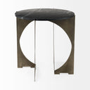 Reinhold II 21L x 21W x 21H Black Marble Top Iron Side Table - Default Title