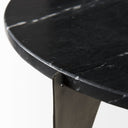 Reinhold II 21L x 21W x 21H Black Marble Top Iron Side Table - Default Title