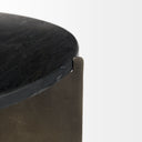 Reinhold II 21L x 21W x 21H Black Marble Top Iron Side Table - Default Title