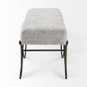 Ayla 55L x 176W x 18H Dark Gray Fabric Seat W Dark Nickel Metal Frame Bench - Default Title
