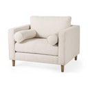 Loretta 407L x 362W x 339H Cream Fabric Chair W Two Bolster Cushions - Default Title