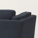 Brooks 417L x 348W x 335H Navy Blue Fabric Chair W Medium Brown Wooden Legs - Default Title