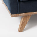 Brooks 417L x 348W x 335H Navy Blue Fabric Chair W Medium Brown Wooden Legs - Default Title