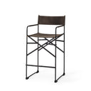 Direttore 193L x 193W x 402H BrownGray Suede W Metal Frame Counter Stool - Default Title