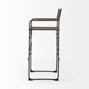Direttore 193L x 193W x 441H BrownGray Suede W Metal Frame Bar Stool - Default Title