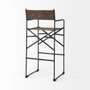 Direttore 193L x 193W x 441H BrownGray Suede W Metal Frame Bar Stool - Default Title