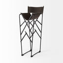 Direttore 193L x 193W x 441H BrownGray Suede W Metal Frame Bar Stool - Default Title