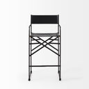 Direttore 193L x 193W x 402H Black Leather WBlack Frame Counter Stool - Default Title