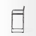 Direttore 193L x 193W x 402H Black Leather WBlack Frame Counter Stool - Default Title
