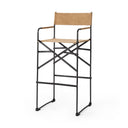 Direttore 193L x 193W x 441H Brown Leather Seat WBlack Iron Frame Bar Stool - Default Title