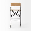 Direttore 193L x 193W x 441H Brown Leather Seat WBlack Iron Frame Bar Stool - Default Title