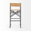 Direttore 193L x 193W x 441H Brown Leather Seat WBlack Iron Frame Bar Stool - Default Title