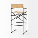 Direttore 193L x 193W x 441H Brown Leather Seat WBlack Iron Frame Bar Stool - Default Title