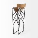 Direttore 193L x 193W x 441H Brown Leather Seat WBlack Iron Frame Bar Stool - Default Title