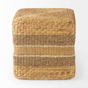 Maya 177L x 177W x 177H Light Brown WMedium Brown Stripes Seagrass Square Pouf - Default Title