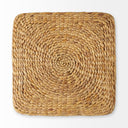 Maya 177L x 177W x 177H Light Brown WMedium Brown Stripes Seagrass Square Pouf - Default Title