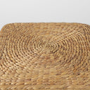 Maya 177L x 177W x 177H Light Brown WMedium Brown Stripes Seagrass Square Pouf - Default Title