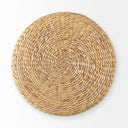 Michelle 177L x 177W x 177H Light Brown Woven Seagrass Round Pouf - Default Title