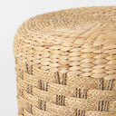 Michelle 177L x 177W x 177H Light Brown Woven Seagrass Round Pouf - Default Title