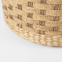 Michelle 177L x 177W x 177H Light Brown Woven Seagrass Round Pouf - Default Title