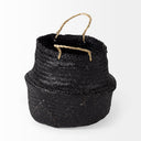 Ella 98L x 98W x 110H Set of 3 Black Seagrass Basket W Light Brown Handles - Default Title