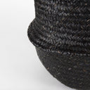 Ella 98L x 98W x 110H Set of 3 Black Seagrass Basket W Light Brown Handles - Default Title