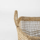 Bellisa 185L x 146W x 110H Set of 2 Medium Brown Seagrass Rectangular Basket W Handles - Default Title
