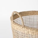Bowie 197L x 197W x 197H Set of 3 Medium Brown Seagrass Round Basket W Handles - Default Title