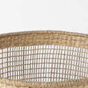 Bowie 197L x 197W x 197H Set of 3 Medium Brown Seagrass Round Basket W Handles - Default Title