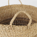 Vance 177L x 177W x 118H Light Brown Palm Leaf and Seagrass Round Basket W Handles - Default Title