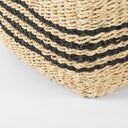 Emma 173L x 130W x 110H Set of 2 Light Brown Seagrass Rectangular Basket W Black Stripes - Default Title