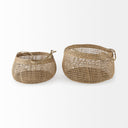 Nova 150L x 150W x 94H Set of 2 Light Brown Seagrass Woven Round Basket W Long Handle - Default Title