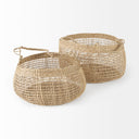 Nova 150L x 150W x 94H Set of 2 Light Brown Seagrass Woven Round Basket W Long Handle - Default Title