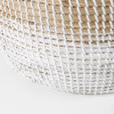 Maddie 138L x 138W X 150H Set of 3 Light Brown WWhite Dipped Seagrass Round Basket W Handles - Default Title