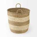 Bradley 181L x 181W x 160H Set of 2 Light Brown WStriped Seagrass Basket W Handles - Default Title