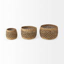 Dakota 150L x 150W x 118H Set of 3 Medium Brown Seagrass Round Basket - Default Title