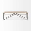 Camille 555L x 160W x 170H Cream Fabric Seat W Metal Frame Bench - Default Title