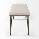Camille 555L x 160W x 170H Cream Fabric Seat W Metal Frame Bench - Default Title