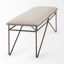 Camille 555L x 160W x 170H Cream Fabric Seat W Metal Frame Bench - Default Title