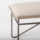 Camille 555L x 160W x 170H Cream Fabric Seat W Metal Frame Bench - Default Title