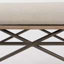 Camille 555L x 160W x 170H Cream Fabric Seat W Metal Frame Bench - Default Title