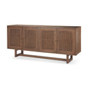 Grier Medium Brown Solid Wood WCane Sideboard - Default Title