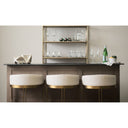 Hollyfield II Cream Fabric Seat W Gold Metal Base Counter Stool - Default Title
