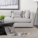 Kimia 14L x 26W White and Black Fabric Herringbone and Fringed Decorative Pillow Cover - Default Title