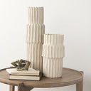 Cardon 144H Cream Ceramic Vase - Default Title